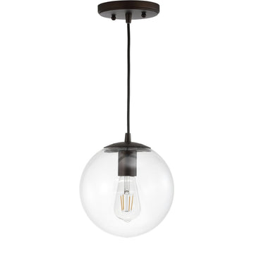 Bleecker 7.75" Metal/Glass Globe LED Pendant